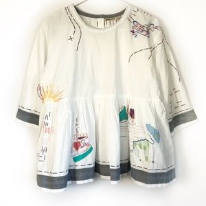 Holding Horses Anthropologie XS/S embroidered top